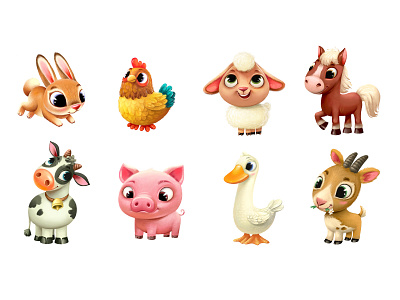 Pig Cow Animal Farm designs, themes, templates and downloadable graphic  elements on Dribbble
