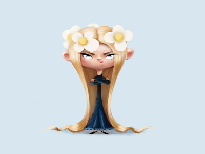 Princess character design girl illustration ui
