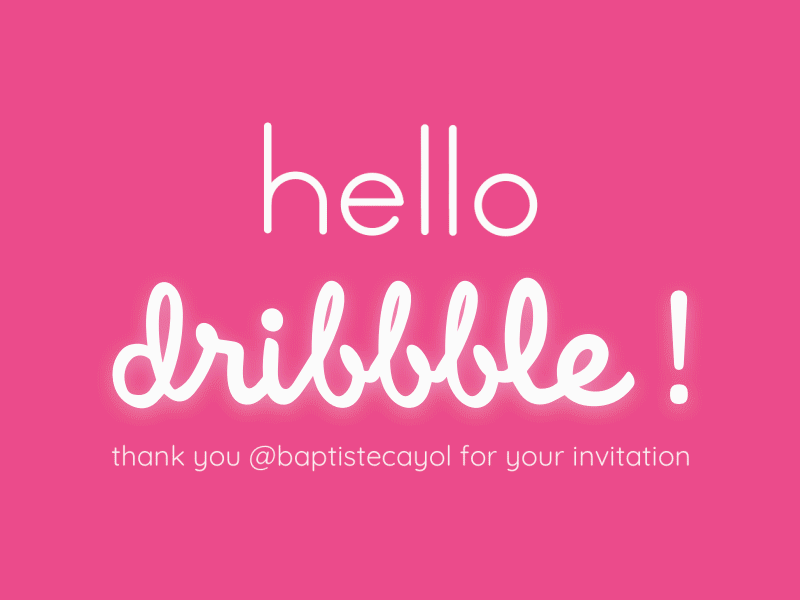 Hello Dribbble animation debut firstshot hello typo