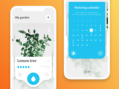 My garden app app calendar card dailyshot iphonex mobile ui ux