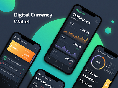 DIGI WALLY | Digital Currency Wallet app cryptocurrency fintech ios mobile banking wallet