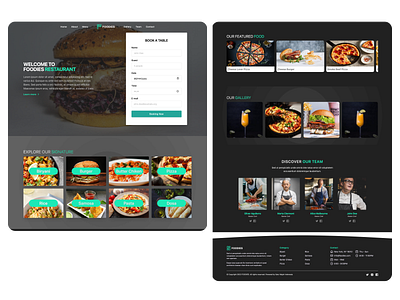 Foodies - Restaurant Template booking apps booking table chef design food html5 landing page responsive web restaurant table template ui web template