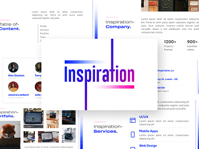 Inspiration - Presentation Template company design exploration figma graphic design minimal ppt pptx presentation simple slide template typography