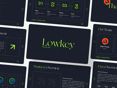 Lowkey - Business Plan Presentation Template branding business exploration graphic design plan slide slides templates typography ui