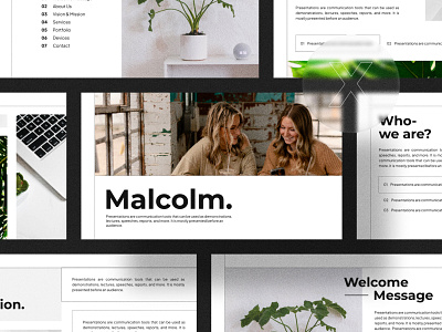 Malcolm - Presentation Template aesthetic business company design exploration graphic design illustration presentation slides typography
