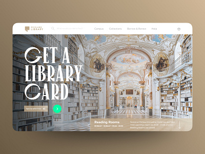 Get A Library Card 100daychallenge 100days books bookshelf card condensed font condensed type gold library playoff read typefaces ui ui design ui design challenge uidaily uiux visual visual design website