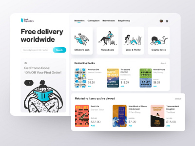 Book Shopping best shot book business buy card categories challenge character clean dailyui ecommerce illustraion price product read shop shopping typography ui ux web