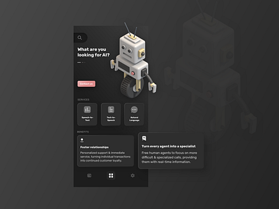 Using artificial intelligence (AI) 100daychallenge 3d 3d art ai artificial intelligence challenge clean ui daily dark dark mode google icon icon set machine mobile robot robotic ui uiux vietnam