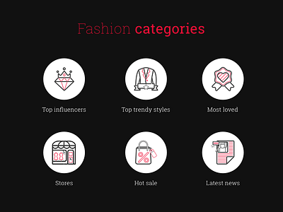 Fashion categories for Glow Up app app fashion inspiration