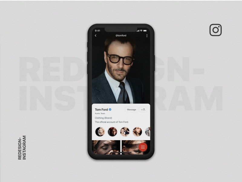 Redesign Instagram animation app app animation challenge fashion app gif instagram redesign social app uidesign