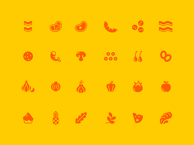 Food Ingredient Icons app food icon icon artwork icon collection icons design icons pack icons set ingredient pizza web