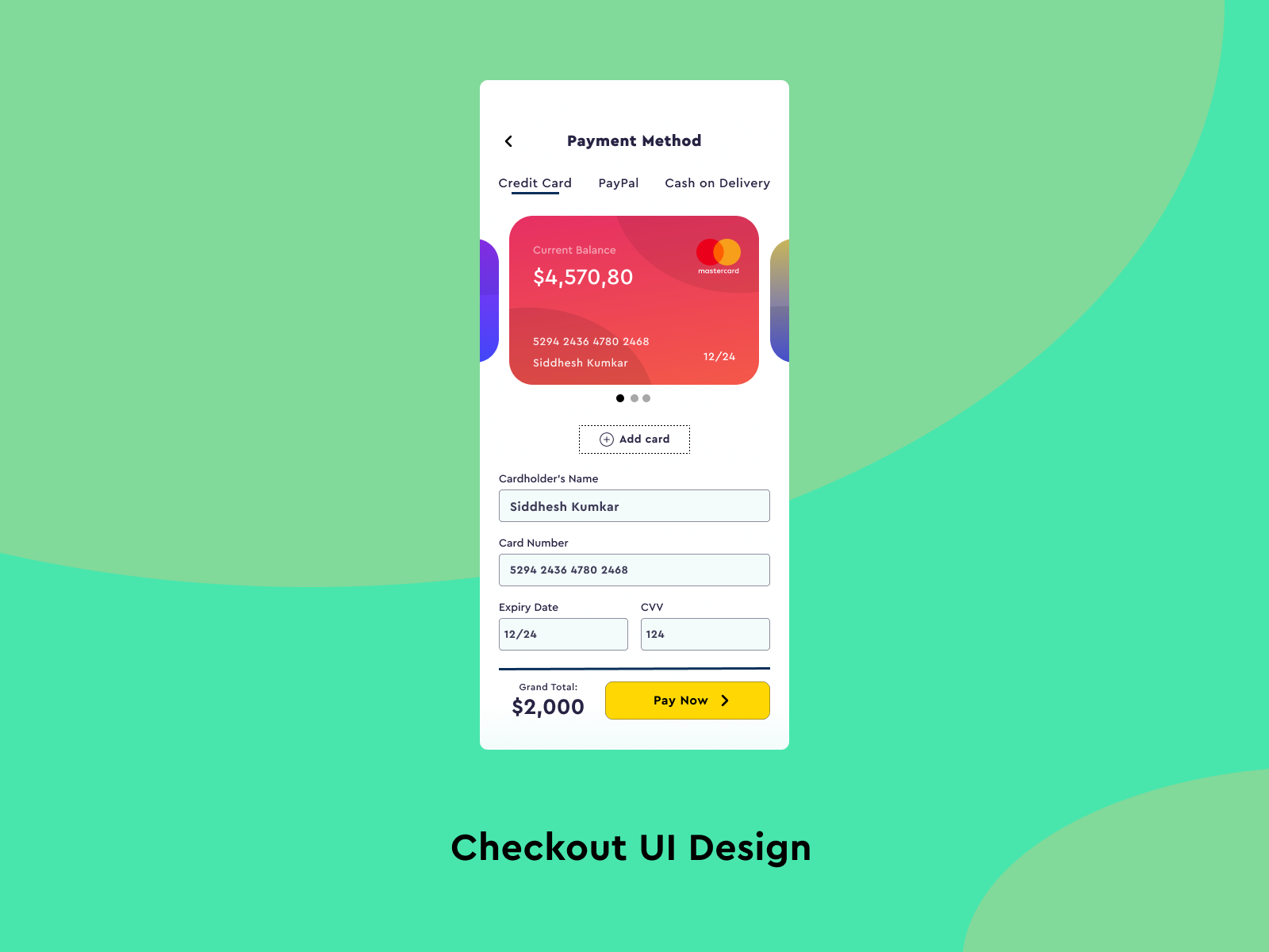 Checkout Ui Design By Siddhesh Kumkar On Dribbble