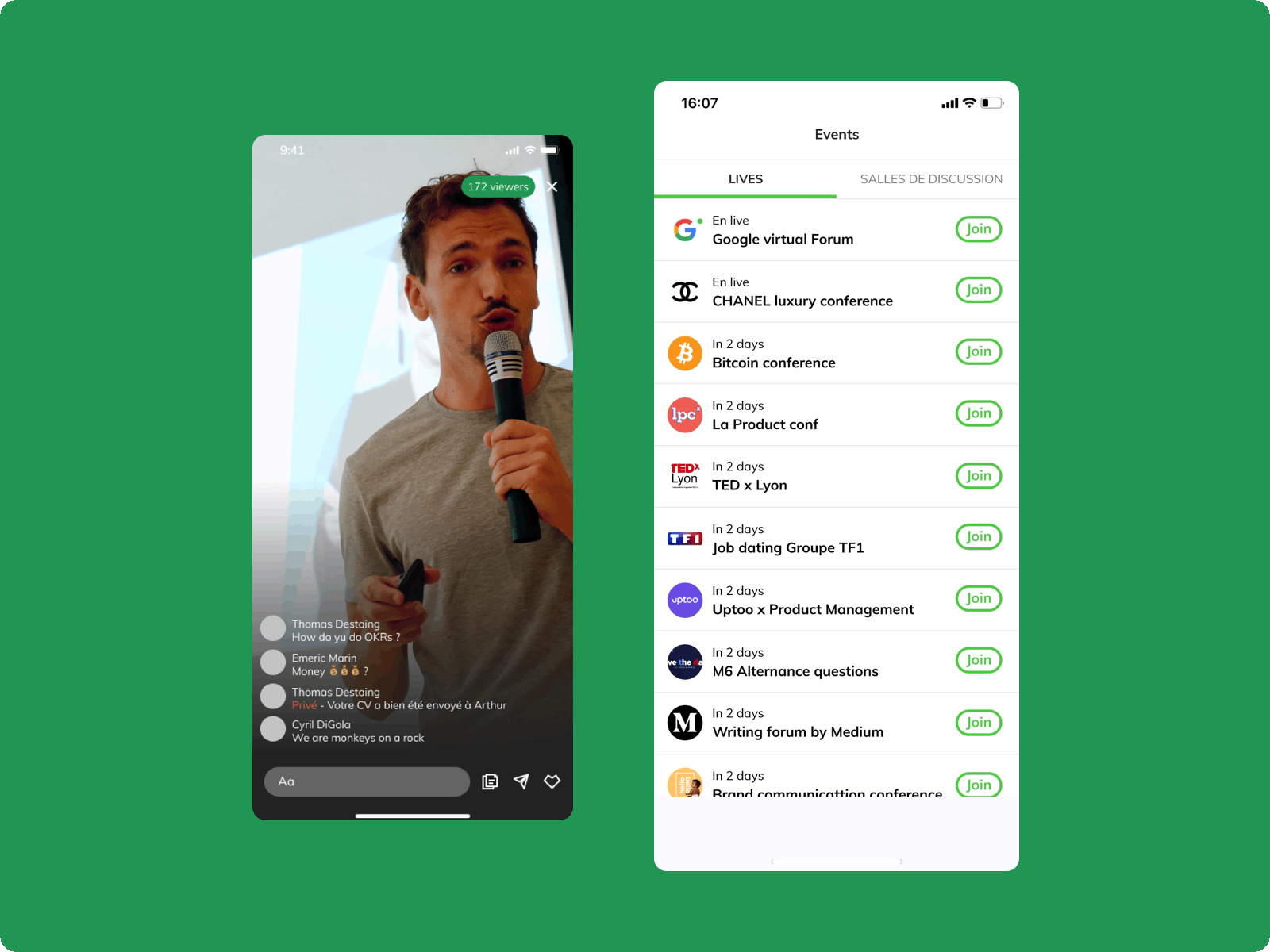 Live events app