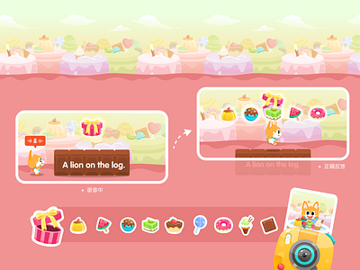 Dessert games app game design ui vector