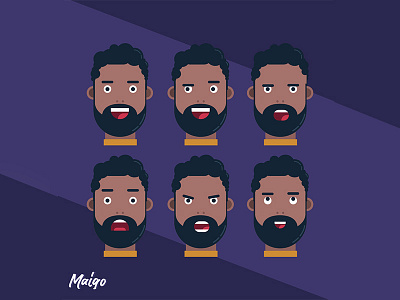 Self Maigo art beard design designer draw hair ilustration latin mexican purple self portrai vector