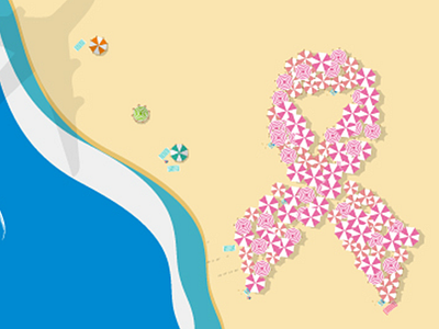 breast cancer ilustration beach breast cancer day october