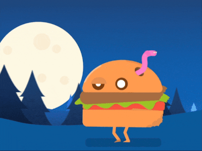 Zomger after affects animation art burger dribbble forest ilustration mexican moon welcome worm zombie