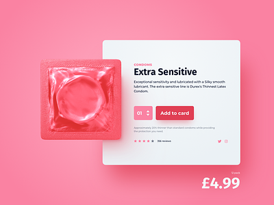 Extra Sensitive 012 card condom dailyui item product store ui