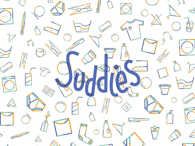 Suddies Laundromat branding design fun identity illustration logo typography
