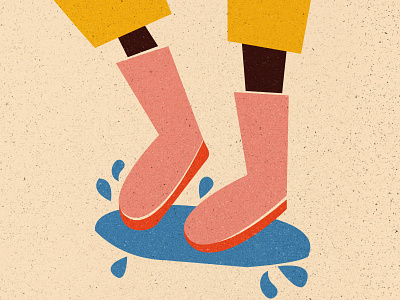 Puddle Jumper graphicdesign illustration matchbox rain series splash texture winter
