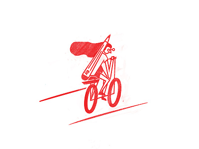 Cruising into the weekend bicycle bold character design graphic illustration red texture