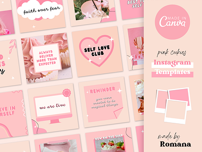 Instagram Canva Templates - Pink Theme aesthetic bright canva canva instagram canva social media canva template canva templates canvabundle editable feminine fun instagram instagram bundle instagram post instagram templates pink social media social media template social media templates templates