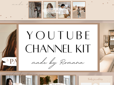 YouTube Channel Kit: Neutral Boho theme