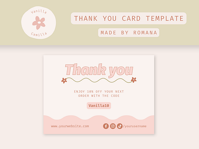 Vanilla Camilla Thank You Card | Canva Template