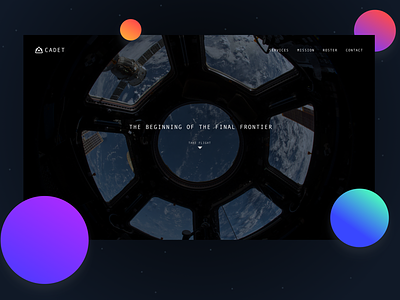Landing page Cadet gradients landing page space
