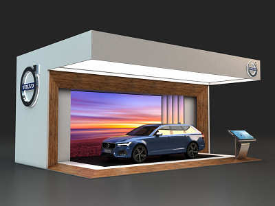 Volvo Outdoor Display R2 3dsmax environments exhibit design trade show vray