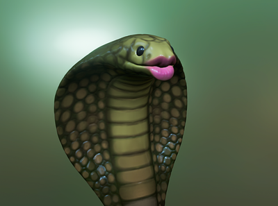 Lipstick on a Cobra 3d 3drender 3dsculpt character cobra illustration lips snake
