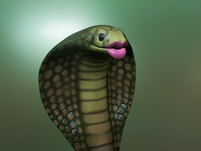 Lipstick on a Cobra 3d 3drender 3dsculpt character cobra illustration lips snake