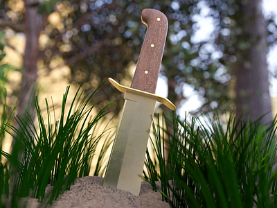 The Bowie Knife in it’s Natural Habitat 3d c4d rendering