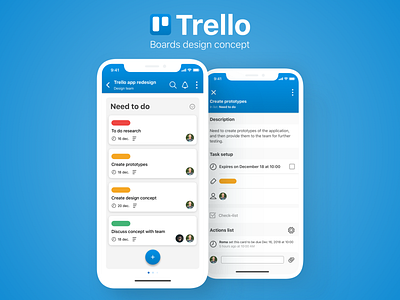 Trello project boards design concept