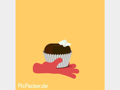 Picpacker GIF-Away issue#0 100 likes after effects cherry cupcake gif animation hand hands illustration motion design particular shape animation