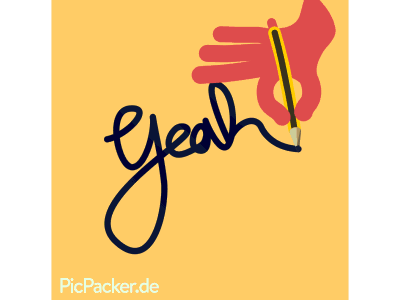PicPacker GIF-Away issue#2 YEAH after effects gif animation hands illustration line motion design shape animation typo animation writin yeah