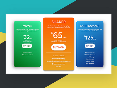 Pricing Cards adobe design illustration illustrator photoshop product ui ux