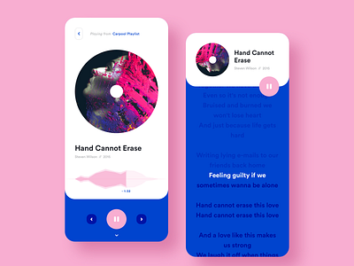 Music Player - UI Exploration app appdesign clean clear design dribbble elegant interface lyrics matte minmal music music player product simple sketch song ui uidesign ux