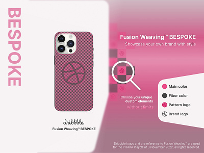 Fusion Weaving™ BESPOKE anzvi bespoke bespoke design branding case contest design fiber fusion weaving iphone iphone 13 iphone 13 pro iphone pro pattern phone pink pitaka pro showcase ui