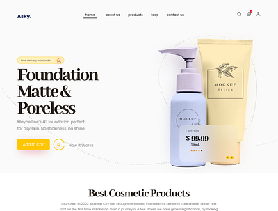 Cosmetics web design 3d cosmetic web design shopify ui