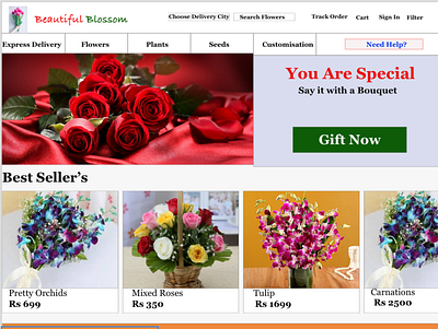 Beautiful Blossoms design logo typography ui ux