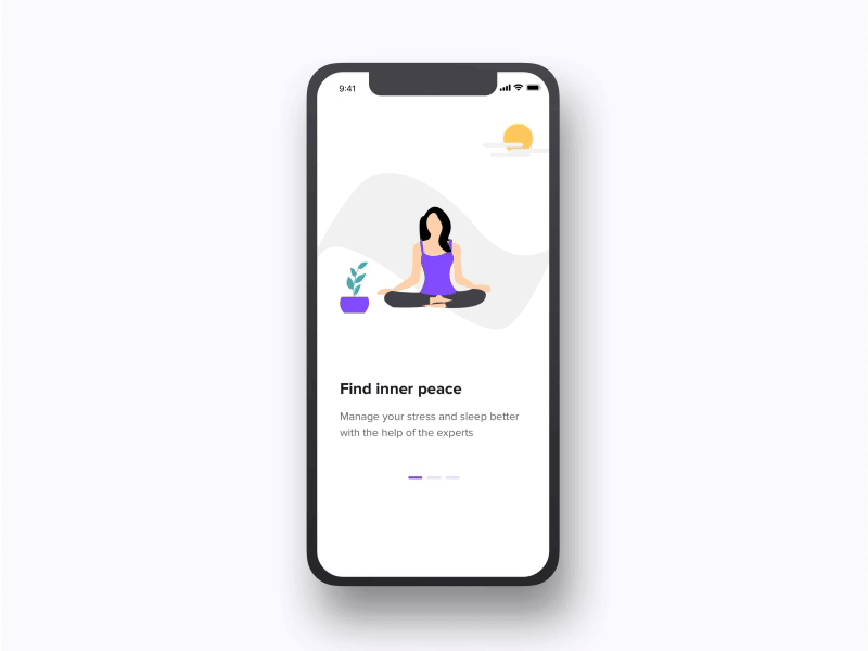 Yoga App onboarding screens