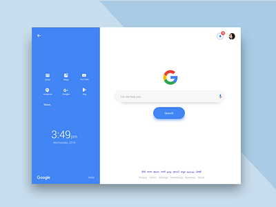 Google Redesign applicaiton blue google illustration redesign concept sketch app user experience design vector