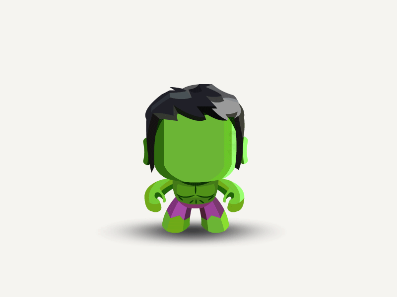 Mini Hulk after effects animation animation animation 2d character animation character design comic art emotions flash animation hulk illustration toy design vector