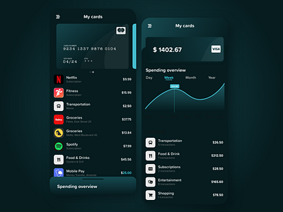 Bank UI Dark mode ⚫️ bank app dark ui darkmode mobile