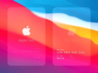 Apple Card 🍎 adobe xd adobexd apple big sur card credit card glassmorphism ios ui ui design