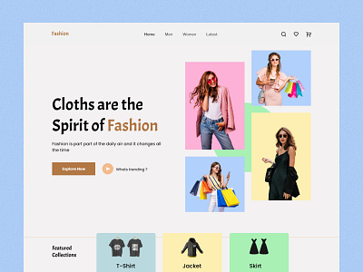 Fashion Landing Page apparel clothing creative landing daily ui design e commerce fashion fashion store glamour homepage landing page online shop outfit style trend ui ui design web design website website design