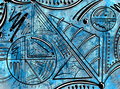 In Poseidon's Mind. 2d abstract art branding design illustration