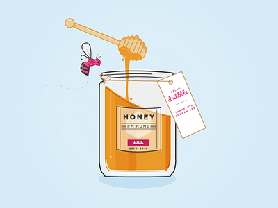 Hello Dribbble! bee debut hello honey illustration shot sweet