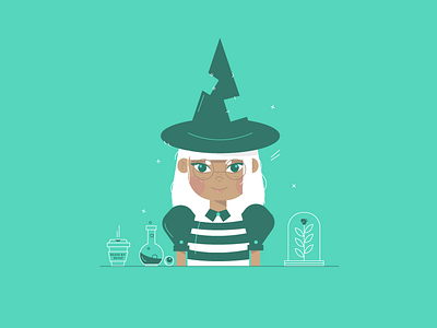 Lil' Witch craft fall halloween illustration potion spell spooky vector witch